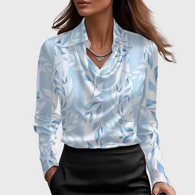 Sylvia | Blouse, jossa on ylellinen kiilto ja poimutettu kaula-aukko