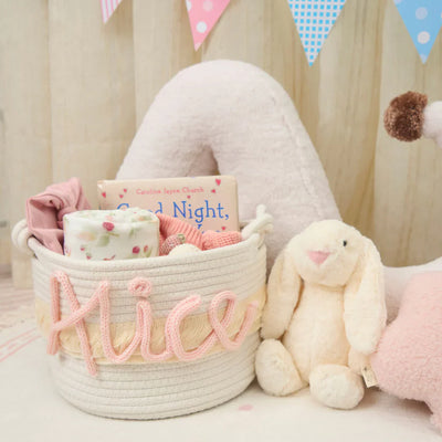 Luksus Neulottu Vauvakori Nimeä – Yksivärinen & Monivärinen