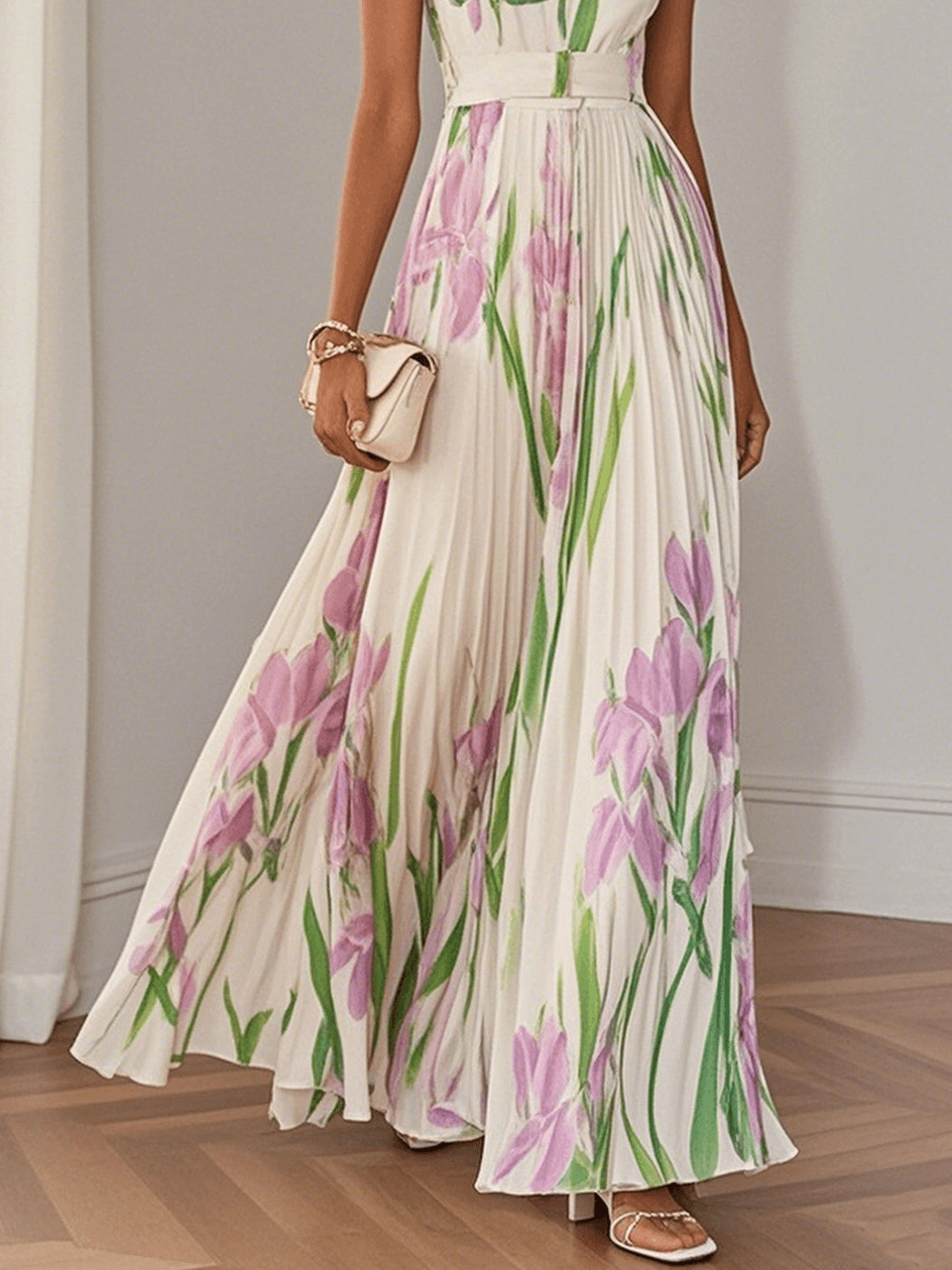 Liviana | Plissé Maxi-mekko