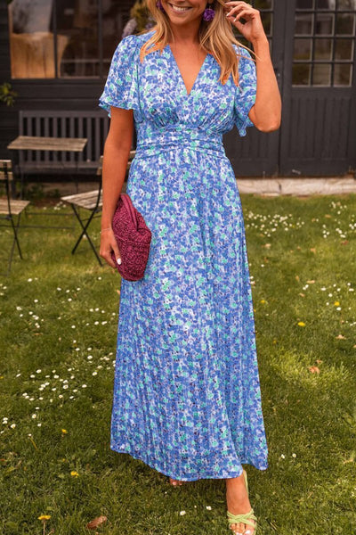 Pauline™ | Pitkä mekko kukilla